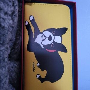 Marc Tetro Boston Terrier leather Wallet with box never used